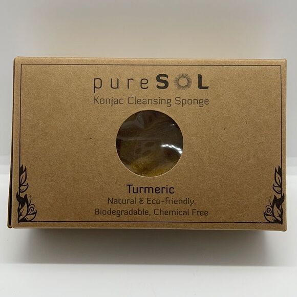NWT Pure Sol Konjac Cleansing Sponge - Turmeric - Picture 2 of 4